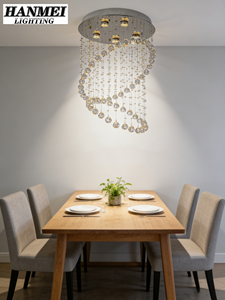 <b>Modern</b> Luxury Crystal Rain Drop Chandelier <b>Ceiling</b> & Flush Mounted Pendant <b>Light</b> Warm White Middle Size Living Room HM-LF-8030 M - Product Image 3