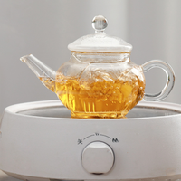 Théière en verre borosilicaté oriental moderne de 250ml bouilloire à thé résistante à la chaleur à usage manuel en gros pour les verres à café durables