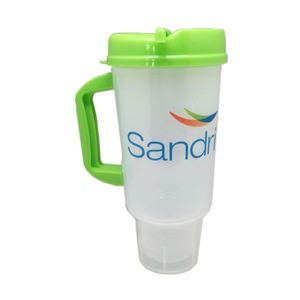 Customized Double-layer Plastic PP Transparent 32 oz 1000ml Car Mug Big Water <b>Cup</b> With <b>Straw</b> - Product Image 6