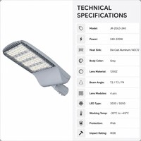 Lampadaire LED durable IP66 240W pour éclairage routier urbain, résidentiel et public extérieur