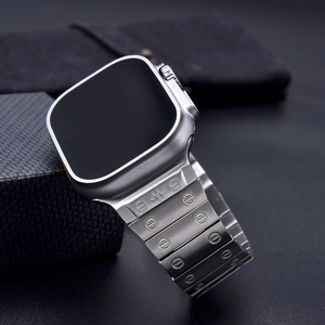 Bracelet de montre JAETIUM de luxe en acier inoxydable pour Apple Watch Ultra 2 9 8 7 SE, bracelet à maillons métalliques avec design à vis, 49 mm 45 mm 44 mm - Product Image 6