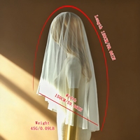 Voile de mariée léger monocouche, petit voile en maille souple pour accessoires de mariage, style libre