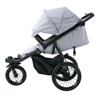 Poussette pliable Brightbebe avec cadre en aluminium léger, 3 pneus gonflables et housse de pluie pour les nouveau-nés jusqu'à 3 ans