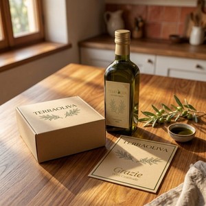 Biglietti di ringraziamento personalizzati di lusso in carta con lamina d'oro e goffratura <span class=keywords><strong>per</strong></span> olio d'oliva e prodotti gastronomici - Product Image 5