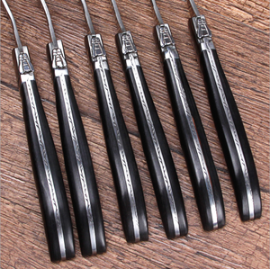 Fourchettes à steak <span class=keywords><strong>Laguiole</strong></span> Naixin Guangdong modernes et durables en acier inoxydable avec <span class=keywords><strong>manche</strong></span> en <span class=keywords><strong>bois</strong></span> noir de haute qualité, épaissies - Product Image 6