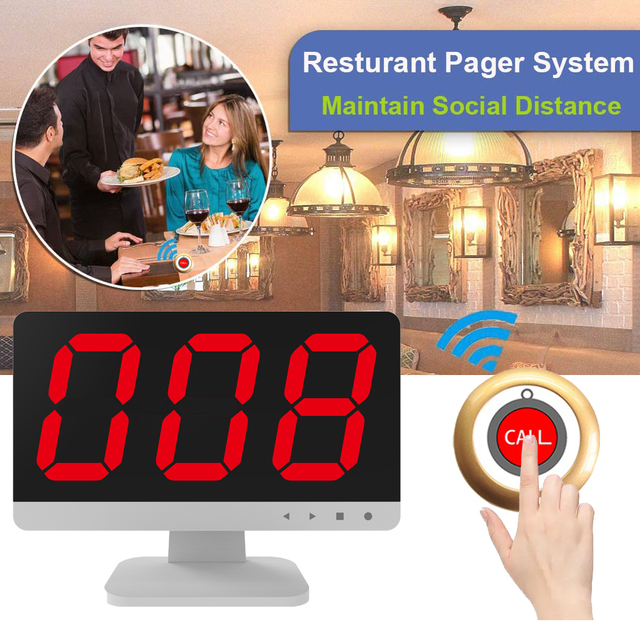 Wireless Waiter Call System for Hotels and Restaurants Labor Cost Saving Table Call Number Feature
