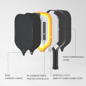 Raqueta de Pickleball Profesional FitSpark Cannon de Fibra de Carbono T700, Juego Completo sin Bordes, Entrenamiento, 16 mm, Duradera, Aprobada por la USAPA - Product Image 2