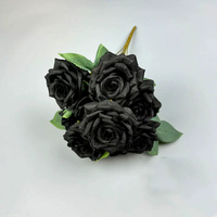 FL-959 Vente en gros 9 têtes de roses artificielles Bouquet de fleurs en soie blanches roses pour la maison Arrangements floraux de mariage