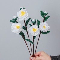 Mainan Klasik Rajutan Bunga Kamelia Buatan Tangan, Aksesoris Mainan, Grosir, Kualitas Tinggi, Mainan Rajut Gerbera, Hadiah Thanksgiving Kamelia