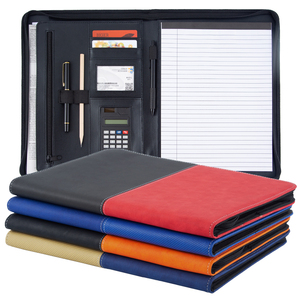 Faux Leather A4 da danh mục đầu tư thư mục, Cặp thư mục dây kéo <span class=keywords><strong>padfolio</strong></span> với Memo, tái chế da danh mục đầu tư trường hợp - Product Image 1