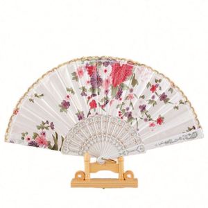 Abanicos Plegables Florales para Mujeres y Niñas, Estilo Español para Bodas, 23x42cm, Multicolores, Duraderos, Portátiles, de Plástico - Product Image 3