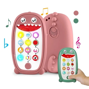 Jouet Musical Apaisant Dinosaure Téléphone Portable pour Bébé, Machine d'Apprentissage Sensoriel Tactile Jinying avec Anneau de Dentition - Product Image 1
