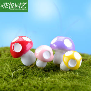 Mini champignon coloré mignon de dessin animé pour aménagement paysager, plante en pot, mousse, accessoires décoratifs DIY, petit o - Product Image 2