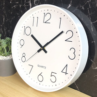 Horloge murale en quartz de 12 pouces, silencieuse, sans tic-tac, moderne, ronde, pour la maison, la chambre à coucher, le salon, décoration