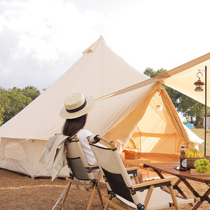 Tente de glamping moderne de luxe pour toute la famille, imperméable, quatre saisons, avec un grand design de <span class=keywords><strong>yourte</strong></span> en coton en forme de pyramide - Product Image 4