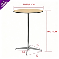 Table de banquet pliante légère en bois, idéale pour mariages et événements, tables de cocktail en bois à pieds hauts pour mariages - Vente chaude