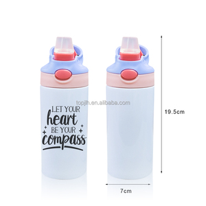 Topjlh gelas minum anak-anak, Mug Tumbler botol air dinding ganda, cangkir silikon 3d anak-anak Modern dengan tutup baja antikarat diskon besar 12oz - Product Image 2