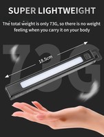 Lampe de travail LED portable rechargeable avec crochet et aimant, pliable, 300LM, étanche IPX4, noire, à intensité variable