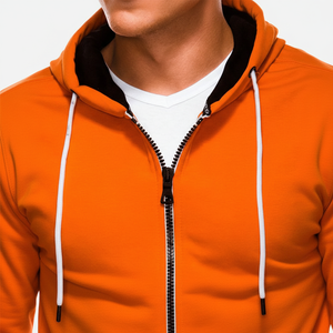 Sudadera con capucha y cremallera para hombre, logotipo personalizado, serigrafía, doble capa de forro polar, 100% algodón orgánico, unisex - Product Image 2