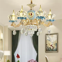 Lustres post-modernes Éclairage suspendu de luxe Lustre suspendu Lustre en alliage moderne Lustre en cristal