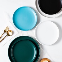 Assiettes en céramique de style nordique, blanc, rose, bleu, vert, vaisselle de fête, 6, 8, 10 pouces avec bordure en or, vente en gros
