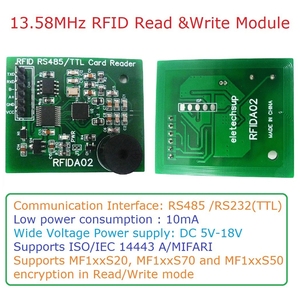 Lecteur de cartes <span class=keywords><strong>RFID</strong></span> UID IC RFIDA02 RS485/<span class=keywords><strong>RS232</strong></span>(TTL) UART 13,56 MHz PCB DC5-18V - Product Image 3