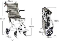 Poussette de voyage pliable ultralégère en alliage d'aluminium pour fauteuil roulant portable pour personnes handicapées/âgées