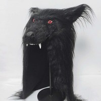 Nouveau design, masque en latex en peluche pour cosplay de loup gris, costume pour adulte, Halloween