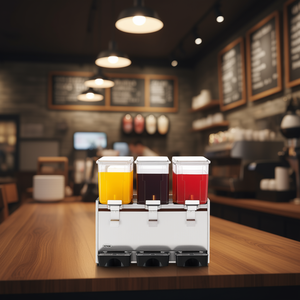 Commercial Beverage <b>Dispenser</b> 12L 3 Tap Stainless Steel Refrigerated <b>Drink</b> Machine For Restaurants - Product Image 2