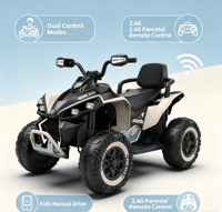 Voiture UTV pour enfants, modèle populaire, 12V, 380W, double moteur, Bluetooth, port USB MP3, télécommande parentale, quatre roues