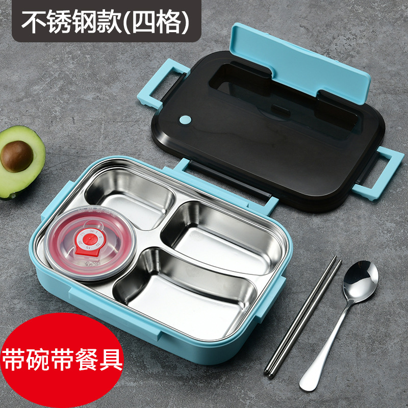 304 New Round Four-Compartment Blue with Cutlery and Bowl 1500ML
