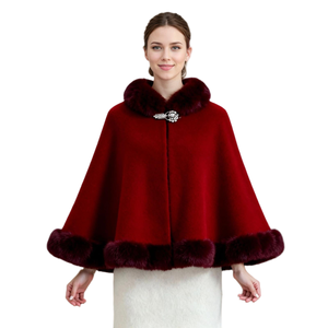Capa Elegante de Piel Sintética de Visón para Mujer, con Ribete de Felpa, para Vestidos de Noche de Invierno y Trajes de Novia - Product Image 2