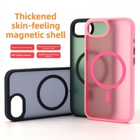 Coque de téléphone portable TPU pour 17promax, effet peau, givrée, magnétique, protection deux-en-un, antichoc, anti-chute, unie