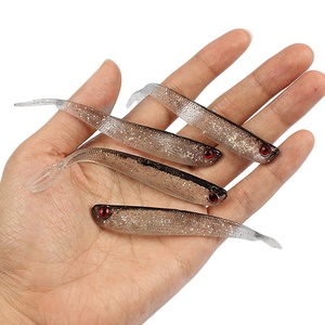 Señuelo de pez de ojo rojo y gris, cebo suave Swimbait de silicona Artificial, 10cm, 3,7g