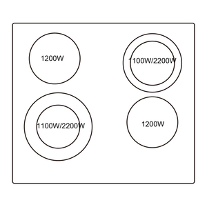 Appareils électroménagers intelligents, plaque de cuisson en céramique de 60 cm (24 pouces) avec 4 brûleurs, cuisinière électrique tactile - Product Image 4