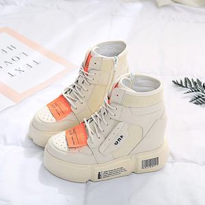 Bottes de créateur en daim à <span class=keywords><strong>lacets</strong></span> avec fermeture éclair en toile, bottines à semelle épaisse et à semelle compensée cachée pour femmes - Product Image 4