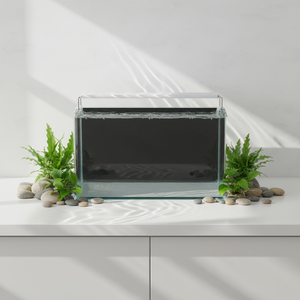 Aquarium JSD HD en verre flotté avec fond noir, éclairage LED intégré en céramique, filtre 3-en-1 prêt à l'emploi pour chambre, bureau, salon - Product Image 3