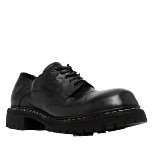 Zapatos Oxford de Cuero Negro con Punta Redonda, Cordones, Suela de Goma Antideslizante, para Todas las Temporadas, Calzado Formal para Hombre - Product Image 3