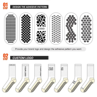 Chaussettes de football respirantes avec logo personnalisé Chaussettes antidérapantes Tube de football Grip Chaussettes personnalisées antidérapantes blanches Grip