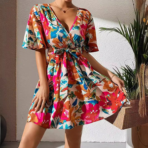 Abito Elegante da <span class=keywords><strong>Donna</strong></span> con Stampa Floreale e Cintura, Nuova Collezione Estate 2026 - Product Image 3