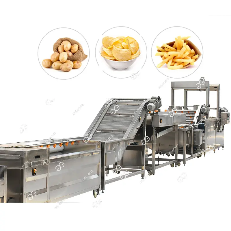 Gelgoog-máquina de procesamiento de patatas fritas, máquina automática de patatas fritas largas, fabricación de patatas fritas