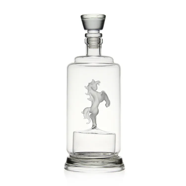 Artisanat/cheval de verre de bouteille de vin de style/animal style bouteilles en verre Russe