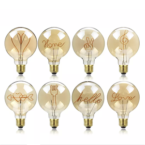 Ampoule LED vintage Edison à filament souple, forme de lettre Love Home, lampe décorative, filament incurvé, ampoule LED G125 E27 4W, globe - Product Image 2