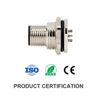 Connecteur d'aviation à coque métallique en laiton M12 de qualité industrielle 2/3/4/5/6/8/12 broches étanche IP67 Power LED Male Female Socket