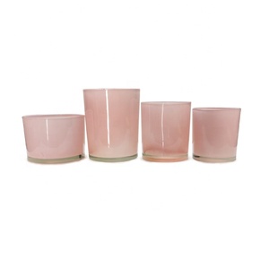 KA07P Vente en gros de <span class=keywords><strong>plusieurs</strong></span> tailles, bougeoirs en verre vides brillants et brillants de couleur rose polie pour la fabrication de <span class=keywords><strong>bougies</strong></span> à faire soi-même - Product Image 2