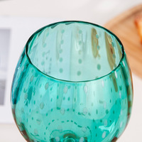 Ensemble de 6 verres à vin côtelés en verre de cristal marron de couleur bleue à longue tige personnalisés en gros pour mariage