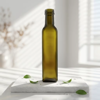 Bouteille en verre vide pour huile d'olive Marasca en gros, 250/500/750/1000 ml, récipient alimentaire en verre avec bouchon en aluminium