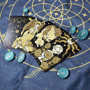 Pabrik kerajinan ramah lingkungan menyesuaikan kartu bermain <span class=keywords><strong>Tarot</strong></span> penyihir misterius Foil emas indah - Product Image 3