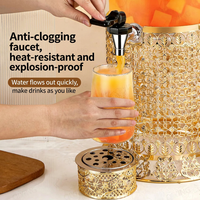 Distributeur de boissons en acier inoxydable doré avec support, serveur de boissons décoratif, porte-boissons pour buffet