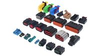 Connecteur femelle automobile étanche IP67 circulaire à 4 broches 1-967325-1, contact en laiton de 2,5 mm, boîtier en nylon, prise de capteur